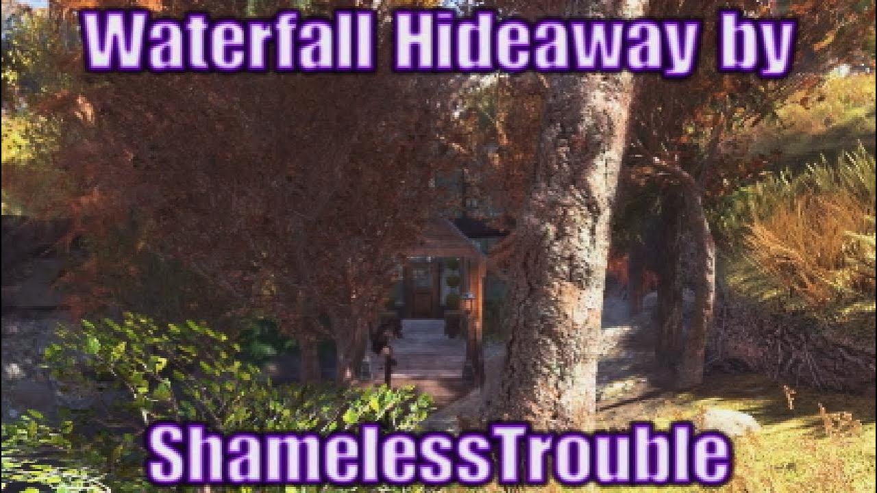 Fallout 76 C.A.M.P. #35 - Waterfall Hideaway - by ShamelessTrouble