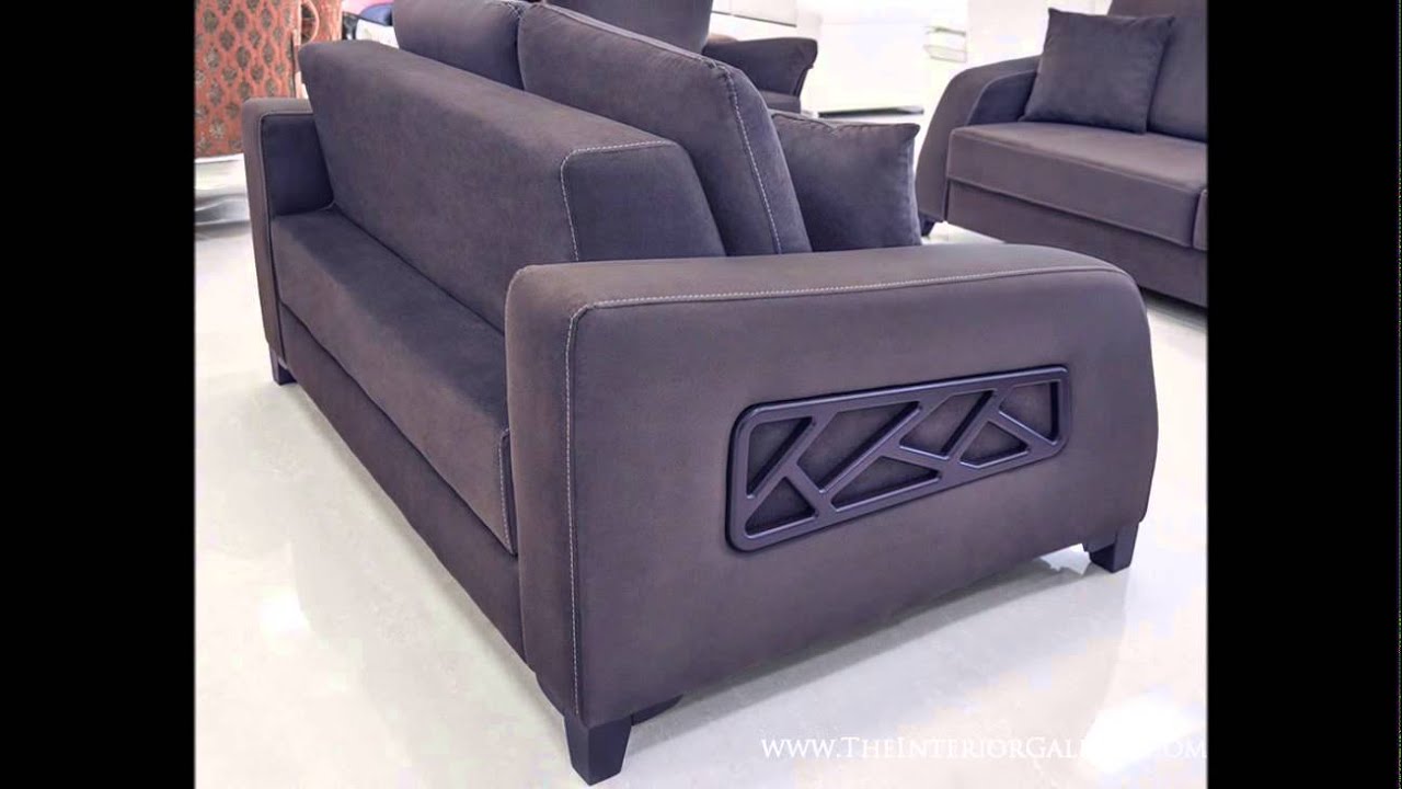 Modern Sofa Set - Convertible Sofa - Brown Velvet - Angela