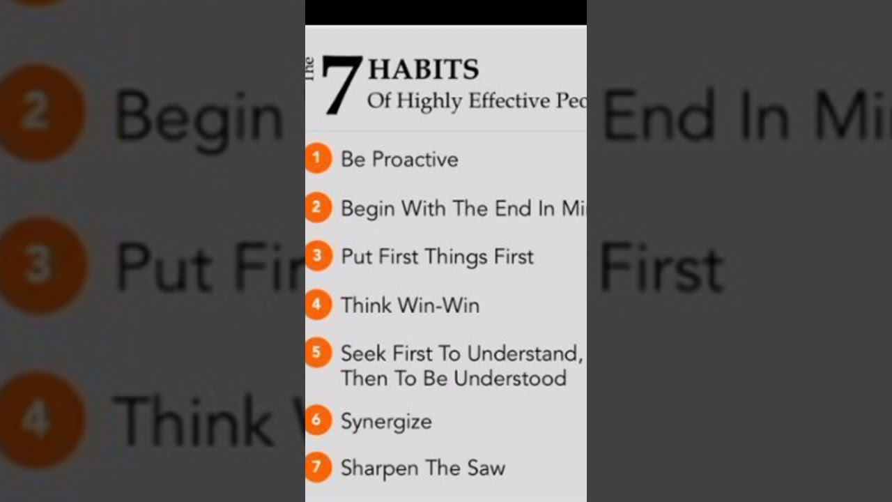 The Seven Habits of Highly Effective People# Habits of Transformation # Habits