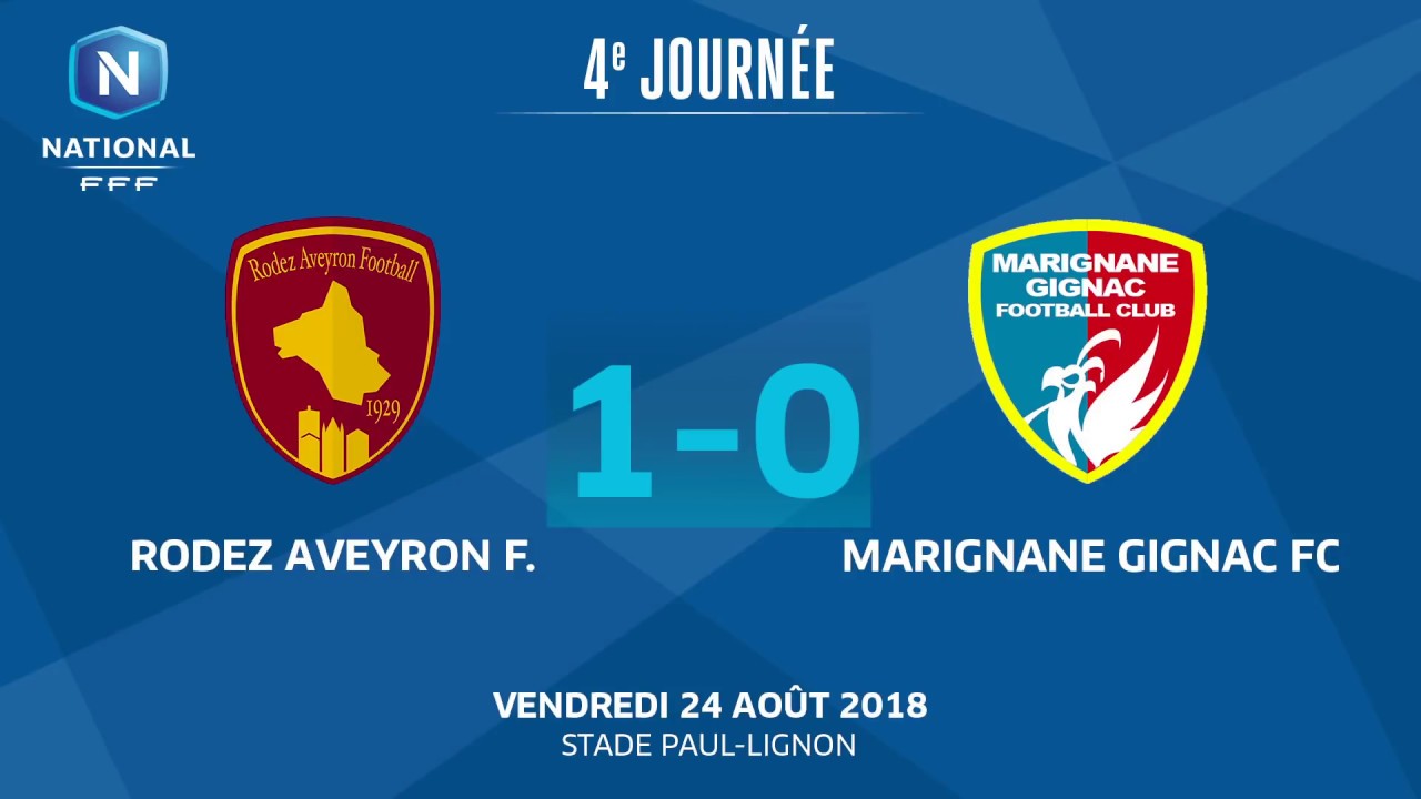J4 : Rodez Aveyron Football - Marignane-Gignac FC (1-0), le résumé I National FFF 2018-2019