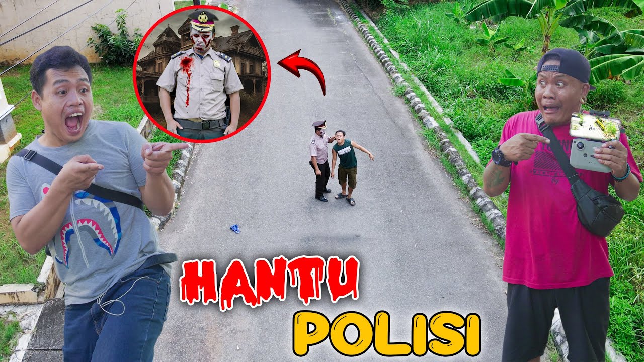 TEREKAM JELAS DRONE MENANGKAP HANTU POLISI KELILING KAMPUNG