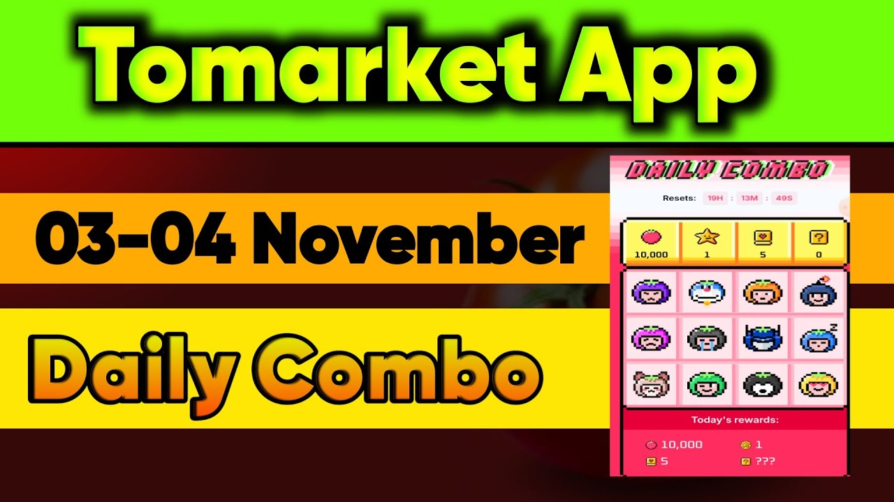 03-04 November Tomarket App Daily Combo 💯✅ | New Update Tomarket App Airdrop