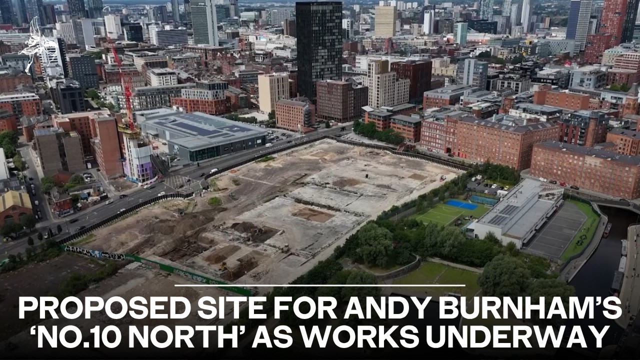 'No.10 North' from above: Proposed site for Andy Burnham's devolution plans from drone cam