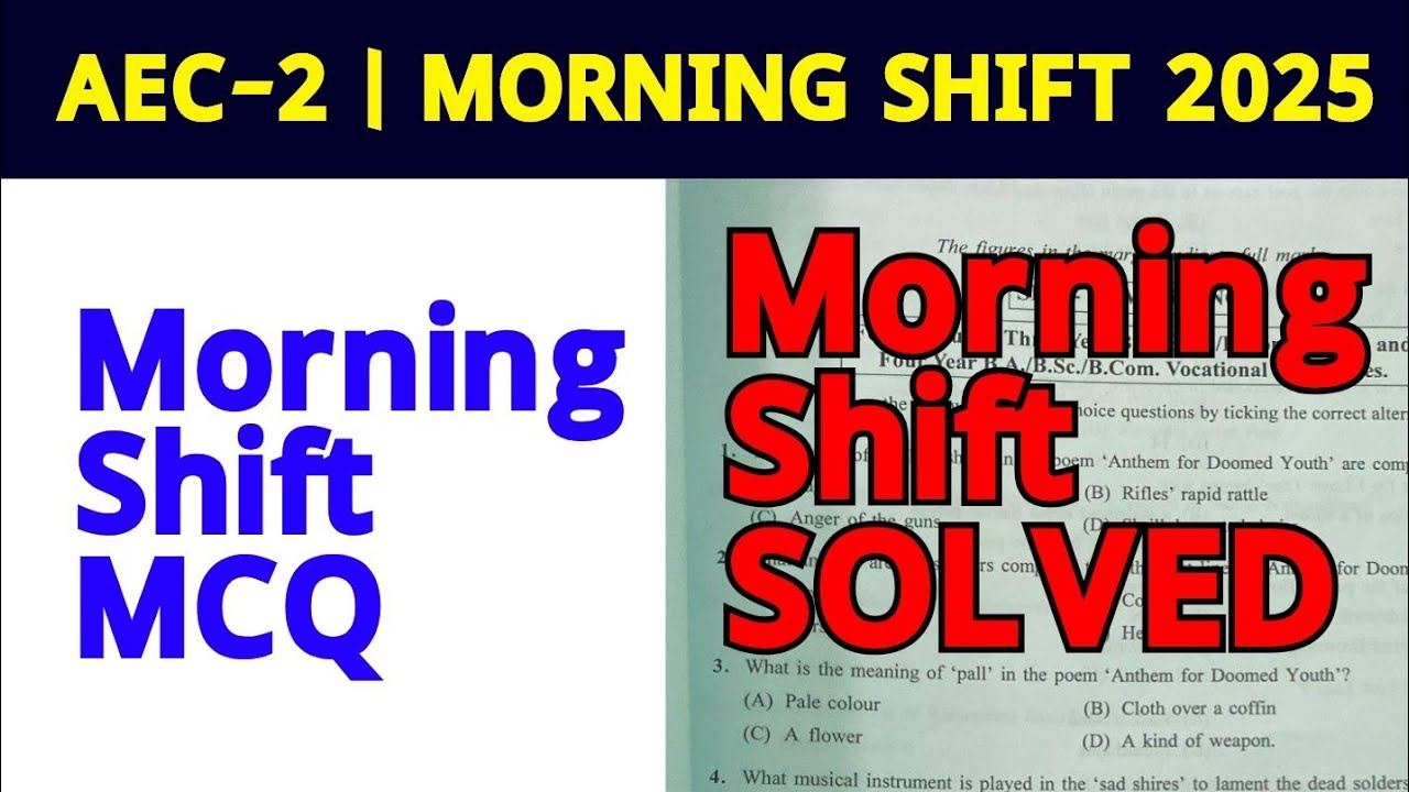 SEM-2 AEC-2 Compulsary english Morning shift Question Solved 2025
