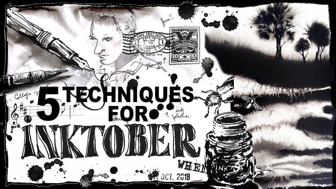 5 TECHNIQUES for INKTOBER!! ✒️🖤