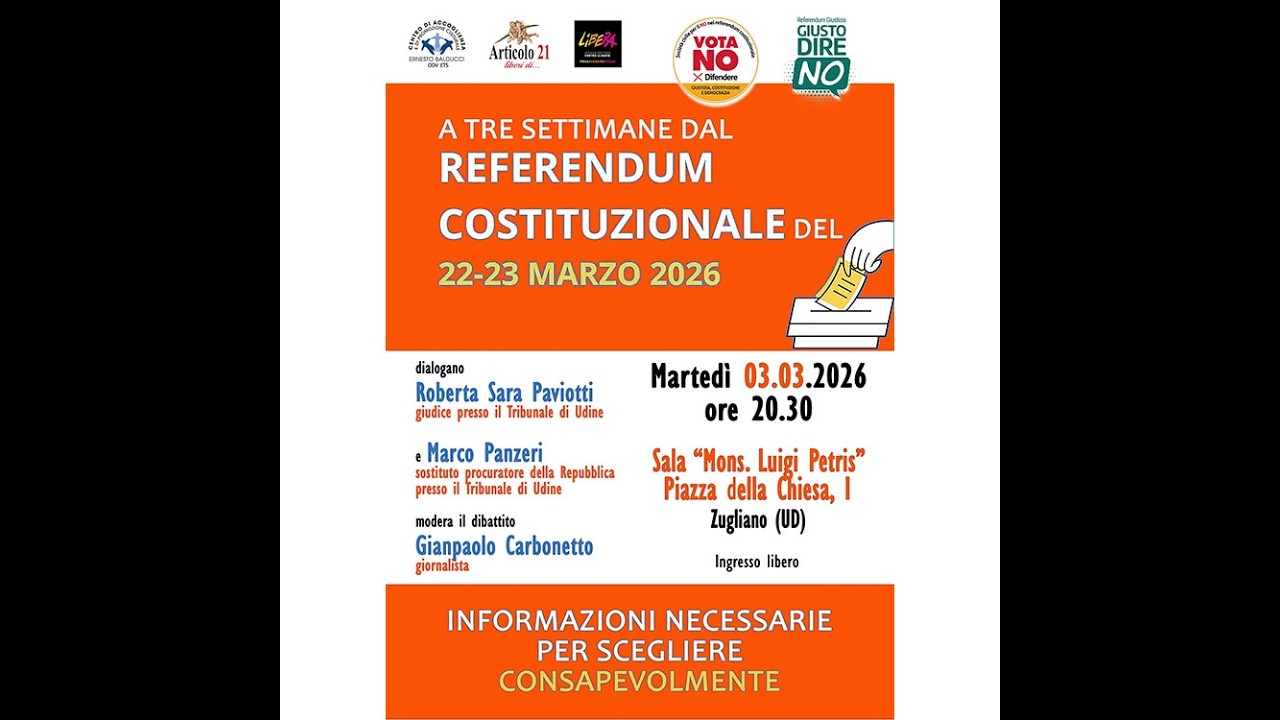 Referendum Costituzionale - Per una scelta consapevole - Centro Balducci  3 marzo 2026