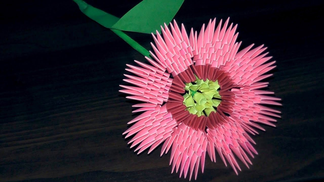 How to make a paper flower 3D origami Cosmos flower tutorial (instruction)
