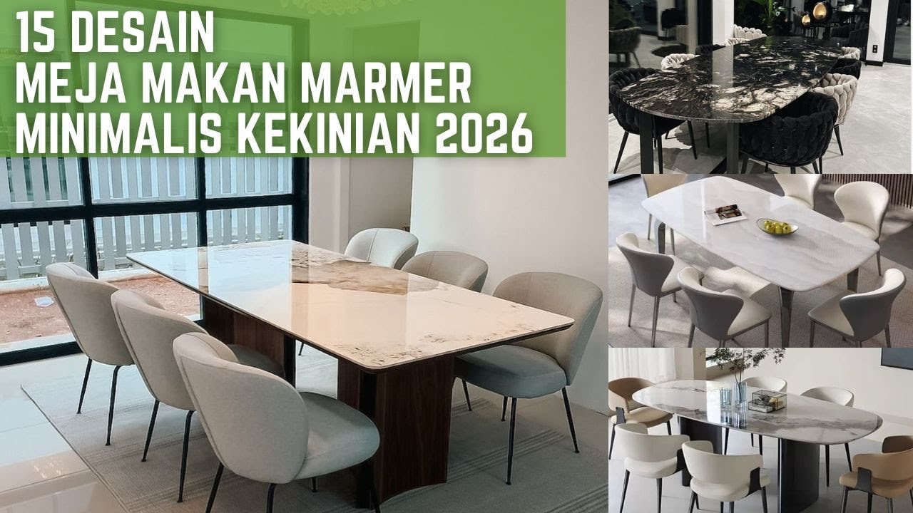 15 Model Meja Makan Cantik Terbaru Kombinasi Marmer Berkualitas dan Besi Kekinian 2026