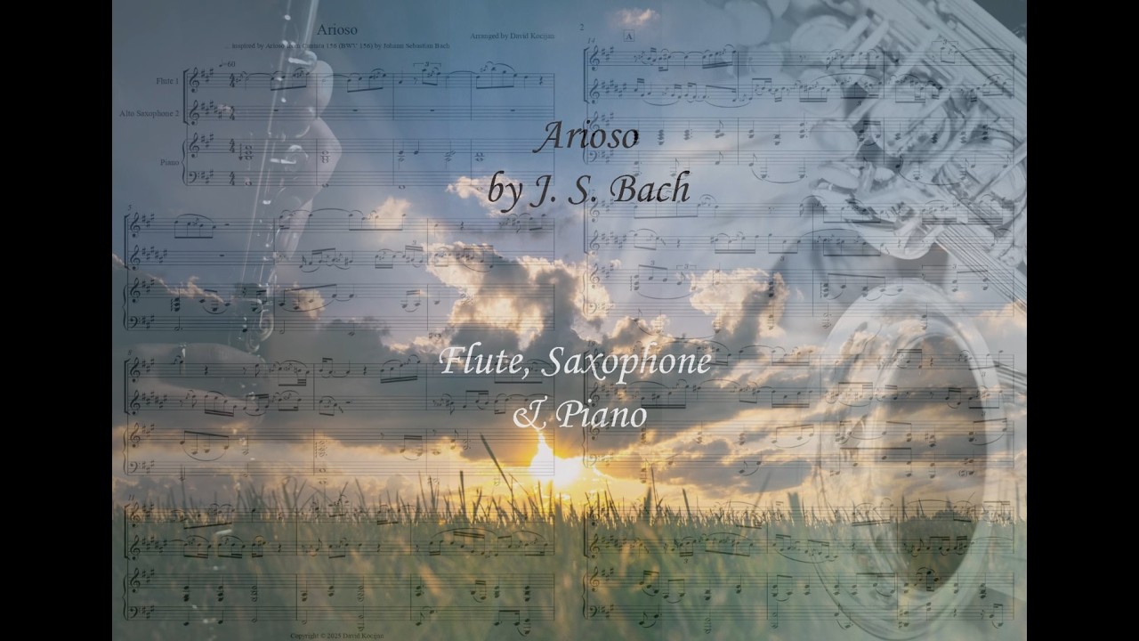 Arioso by J. S. Bach - TRIO COVER SHEET MUSIC (flute, alto sax & piano)