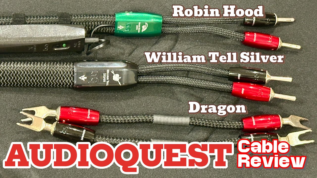 Audioquest Robin Hood William Tell Silver Speaker Cables + Dragon Jumper Review 