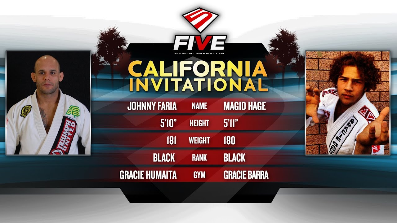 FIVE Grappling California Invitational: Johnny Faria vs Magid Hage in Mens Open Gi Black Belt Final