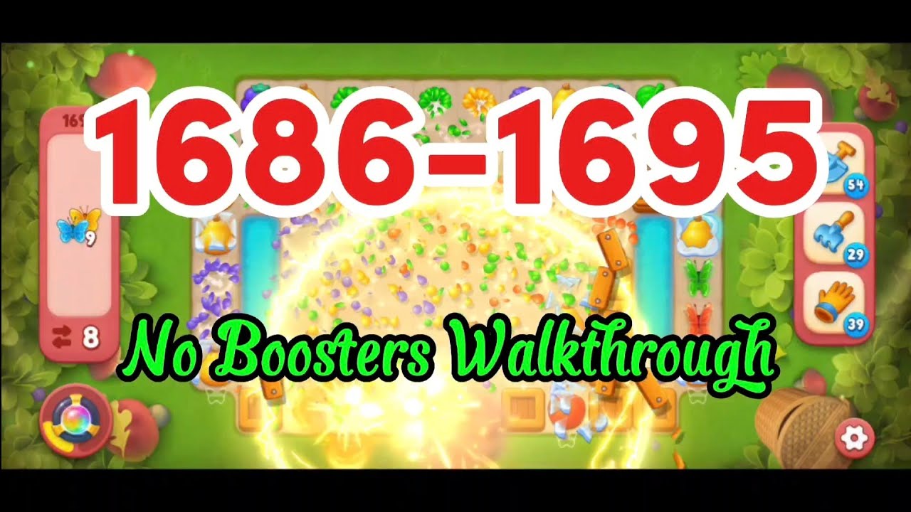 Level 1686-1695 No Boosters Walkthrough 💫 Match-3 Game Gardenscapes #games #gaming #gameplay