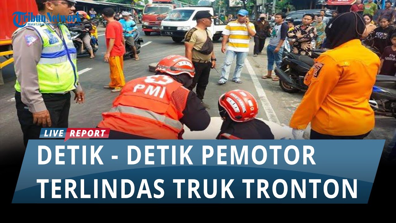 Detik-detik Pemotor Asal Semarang Tewas Terlindas Truk Tronton Gandeng di Jalan Mastrip Surabaya