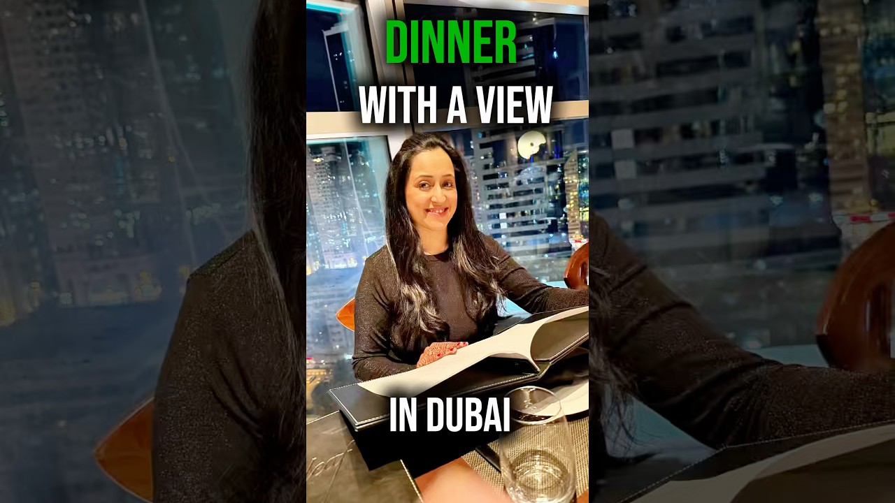 Dinner with a View in Dubai 🌿 | Dubai Vegan Friendly  #vlog #restaurant #uae