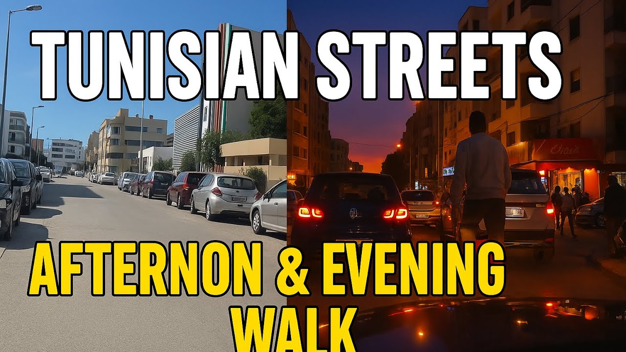 Tunisian City Streets | Afternoon to Evening Drive & Walk