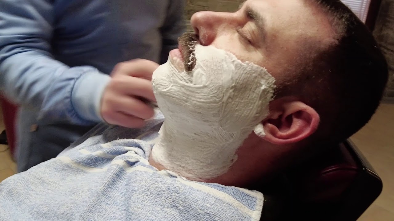 💈 Relaxing traditional wet shaving with Proraso products, Barbiere Mario Viterbo (Italy), ASMR 💈