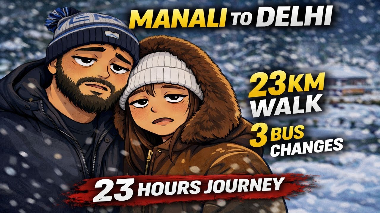 Manali Se Wapas Aana Bana Nightmare! 😨 23 KM Paidal Chalna Pada | Snow Vlog | Fun Part Over…