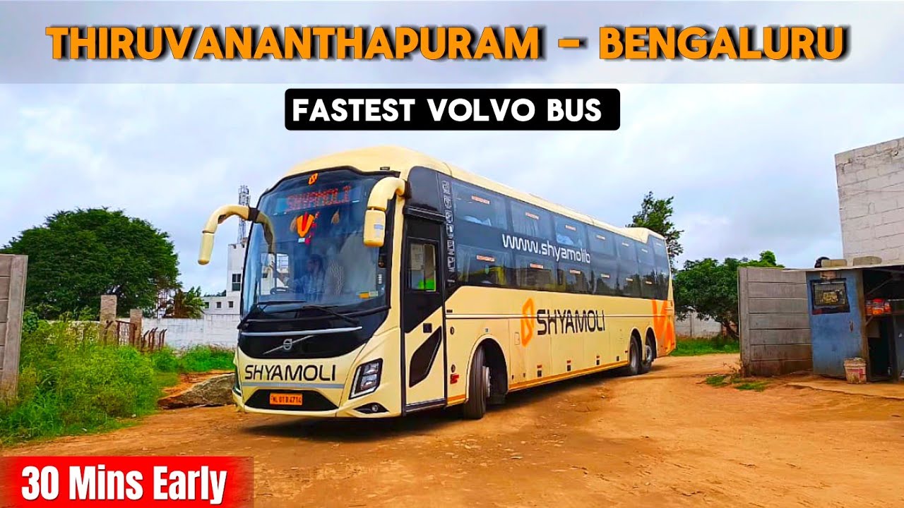 Thiruvananthapuram to Bengaluru by Shyamoli Volvo 9600 | Fastest Luxury Bus Journey 🚍✨