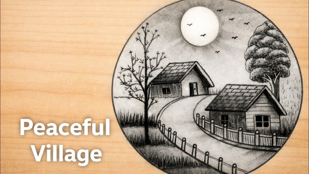 Peaceful Village Morning Scenery