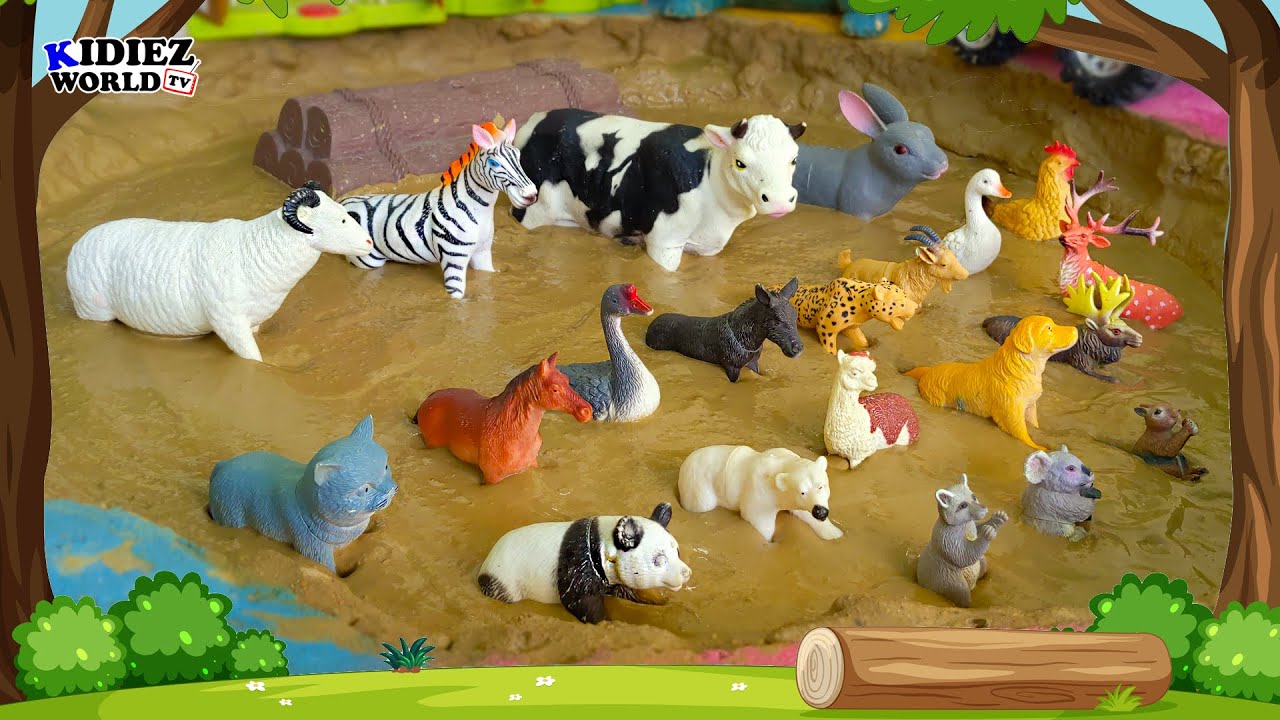 Muddy Adventures with Cute Animals! 🐾 Fun Learning in the Mud | Kidiez World TV