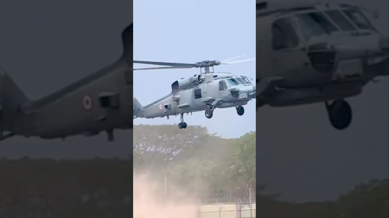 Indian Navy&rsquo;s MH-60R Seahawk Helicopter Raw clip #youtubeshorts #india #IndianNavy #indianarmy #army