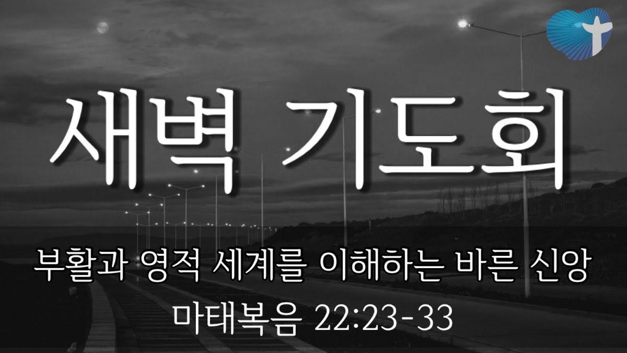 [사랑을 그리는 교회] 2026년 3월 13일 금요새벽예배 마태복음 22:23-33 부활과 영적 세계를 이해하는 바른 신앙