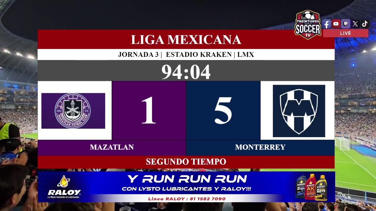 MAZATLAN VS MONTERREY | TREINTONES SOCCER