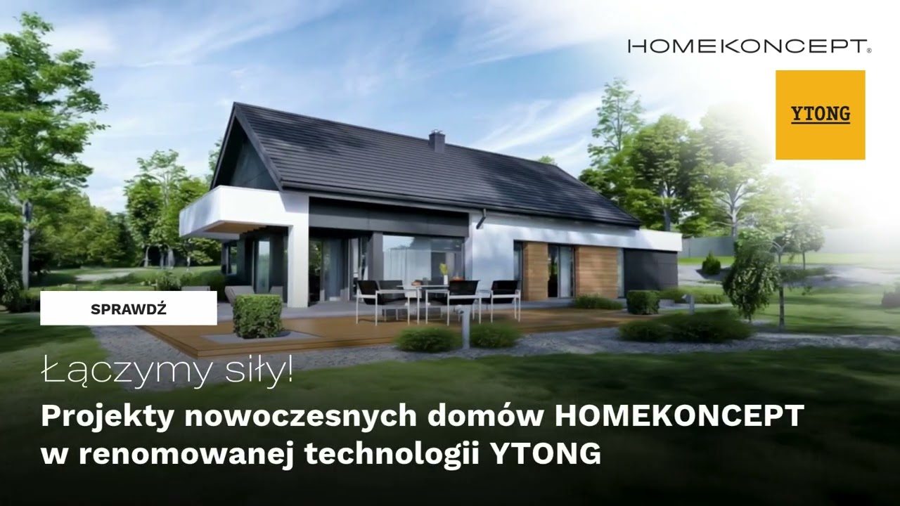 HOMEKONCEPT 44 G1 - projekt nowoczesnego, parterowego domu w technologii YTONG