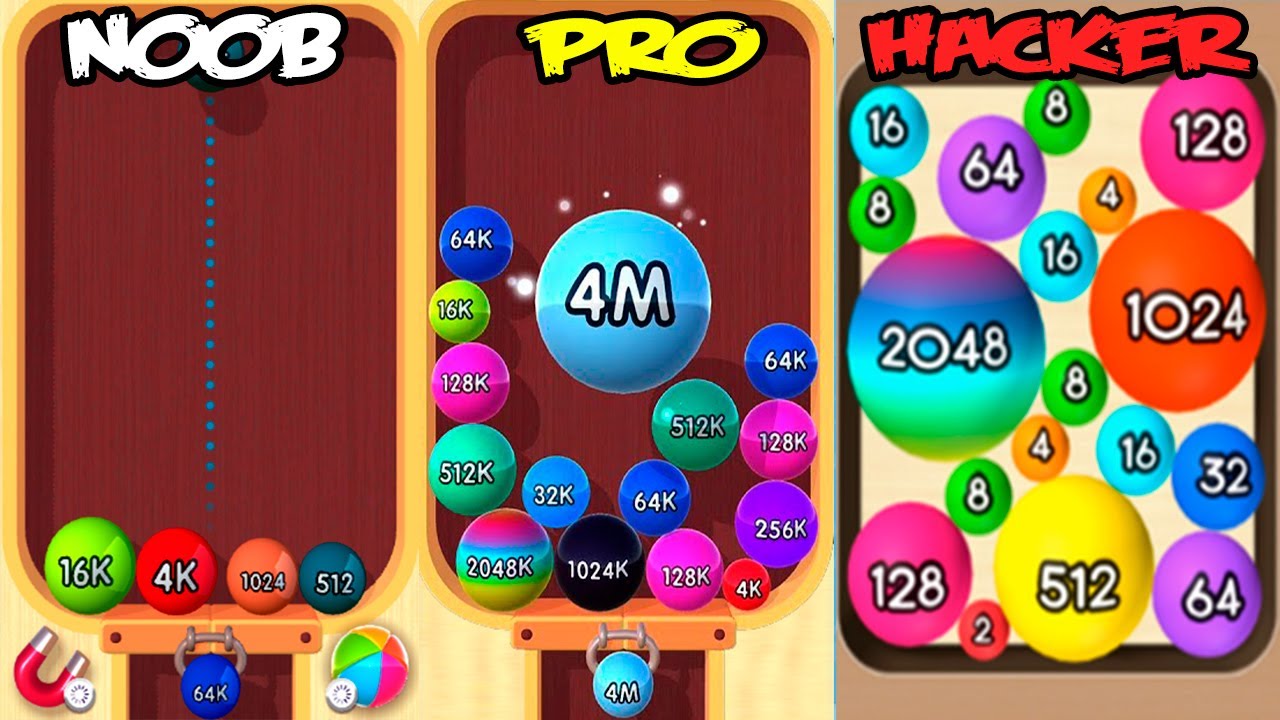 2048 Balls 3D - NOOB vs PRO vs HACKER