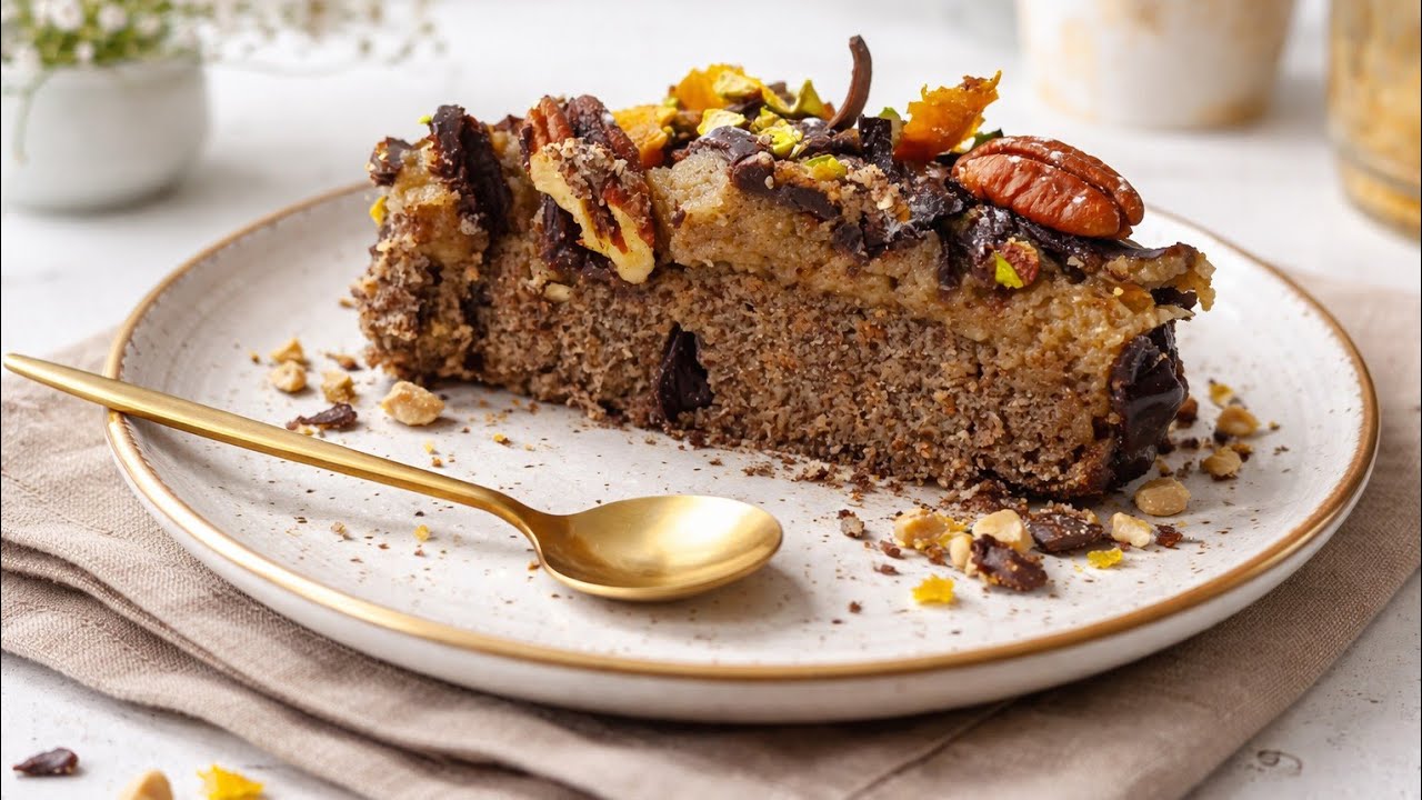 Нежный маково-ореховый торт без муки и духовки🍰