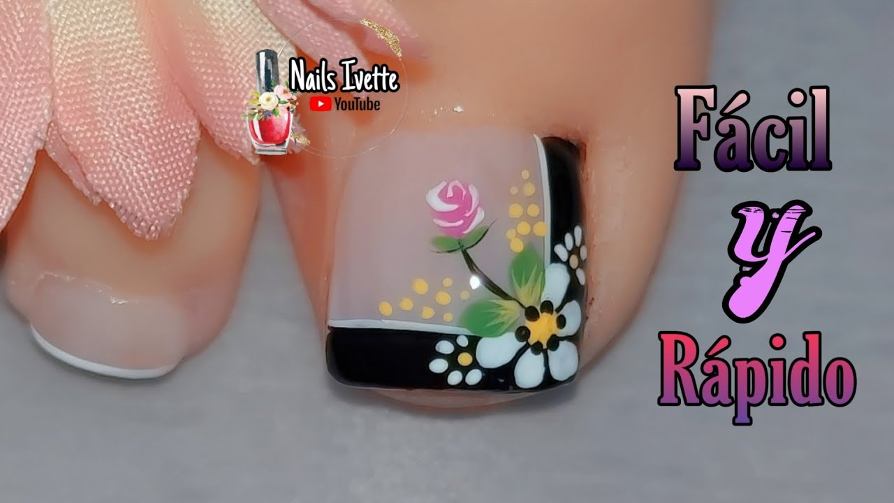 Decoración de uñas PIE fácil y sencillo/cómo hacer diseños en los pies/uñas de los pies decoradas