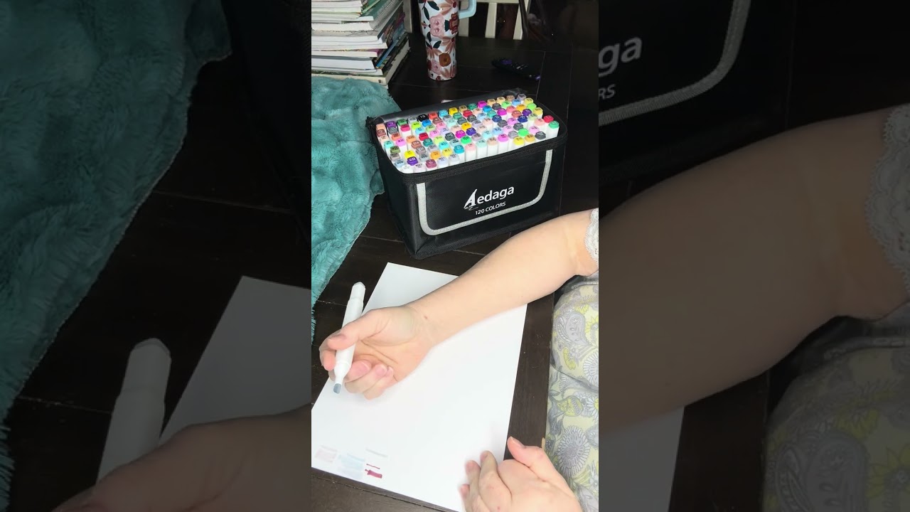Swatching my new alcohol markers and chit chatting! 