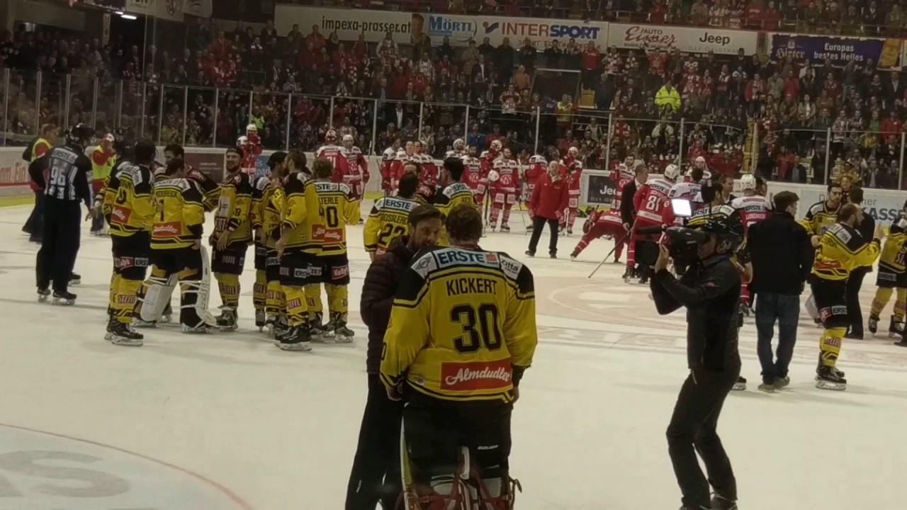 EBEL Finale Spiel 4 - KAC vs. Capitals - Erster gemeinsamer Jubel von Fans und Team