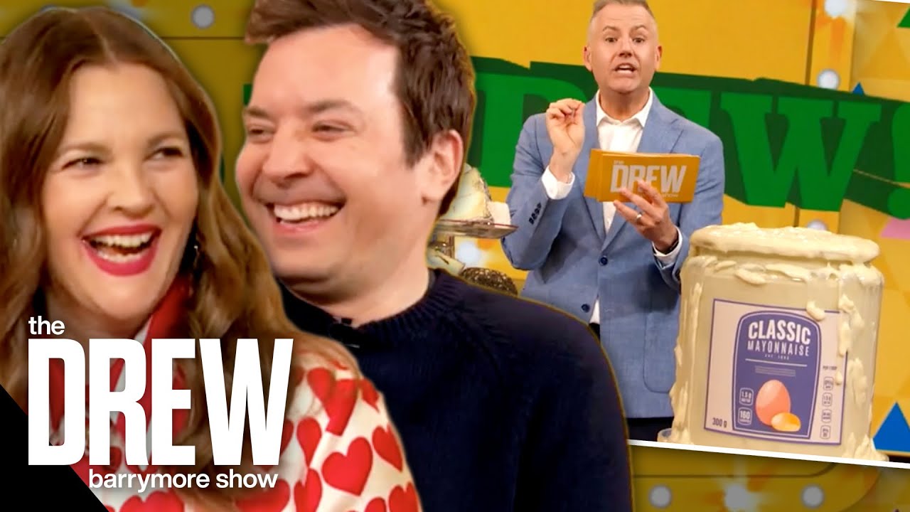 Drew Makes Jimmy Fallon Eat Mayonnaise in Game Who Knew?! Don't Spew!
