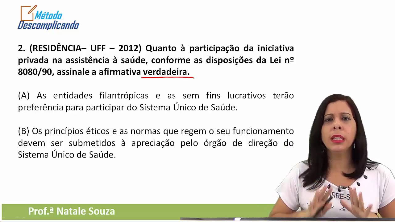 Questões dica Lei 8.080/90 | Professora Natale Souza