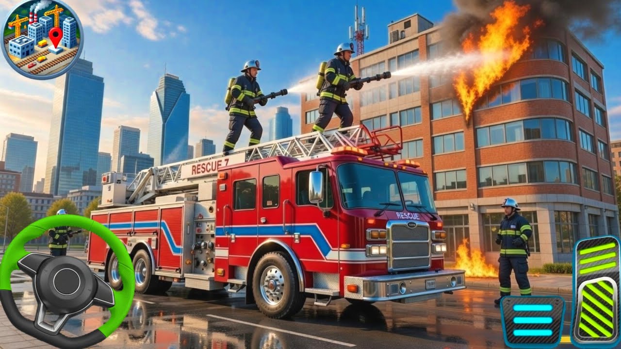 Fire Truck City Rescue Simulator - 911 US Emergency Mega Save Android Gameplay ✴️