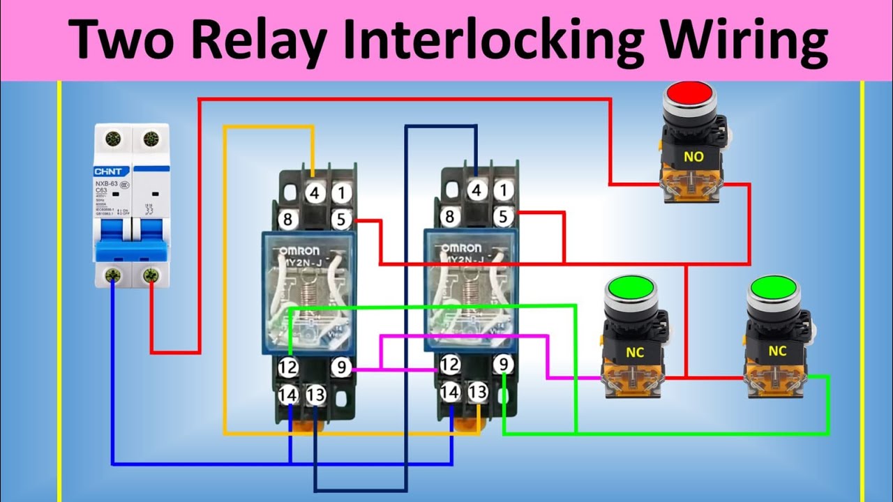 Relay Interlocking Wiring Connection | intermediate Relay interlock | @Electricalgenius