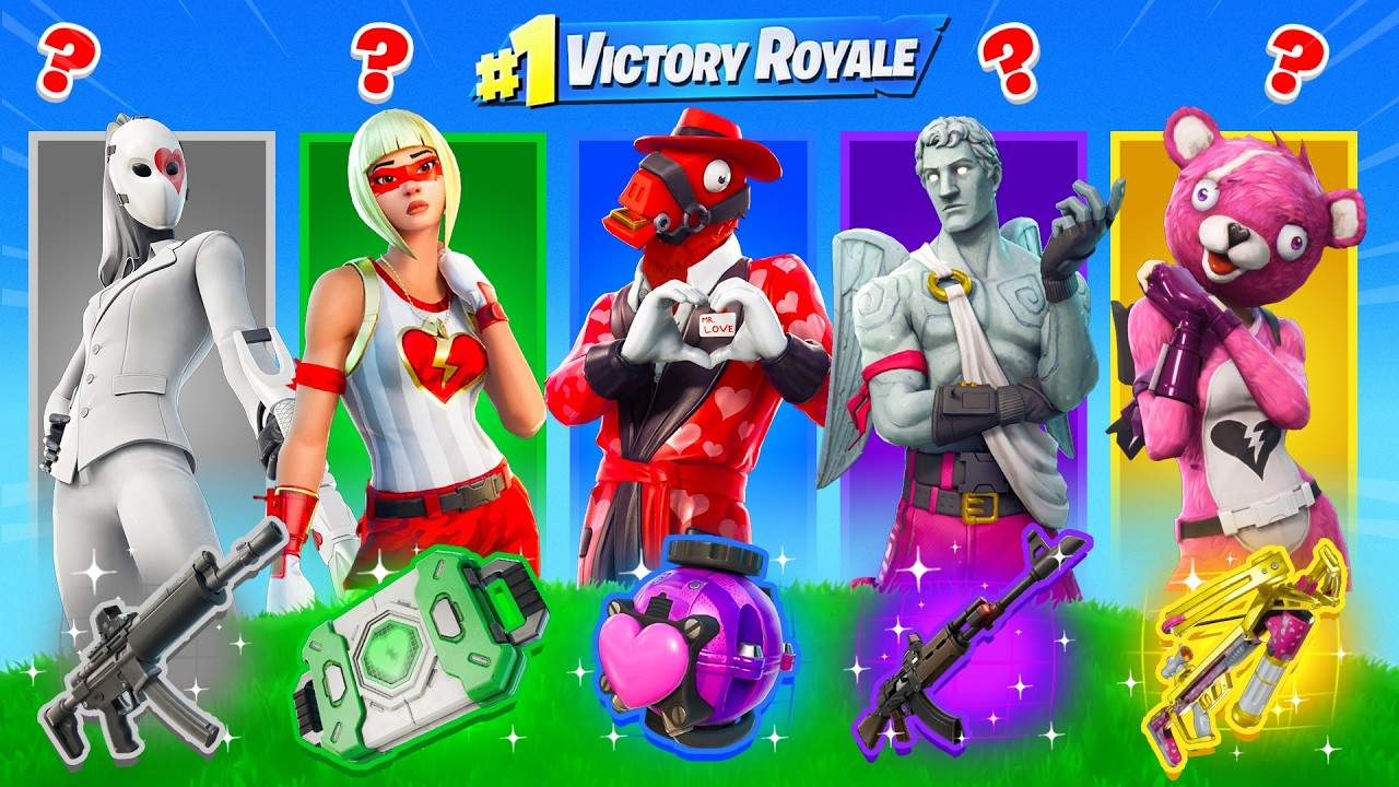 LOSOWY WALENTYNKOWY SKIN CHALLENGE w FORTNITE❤️