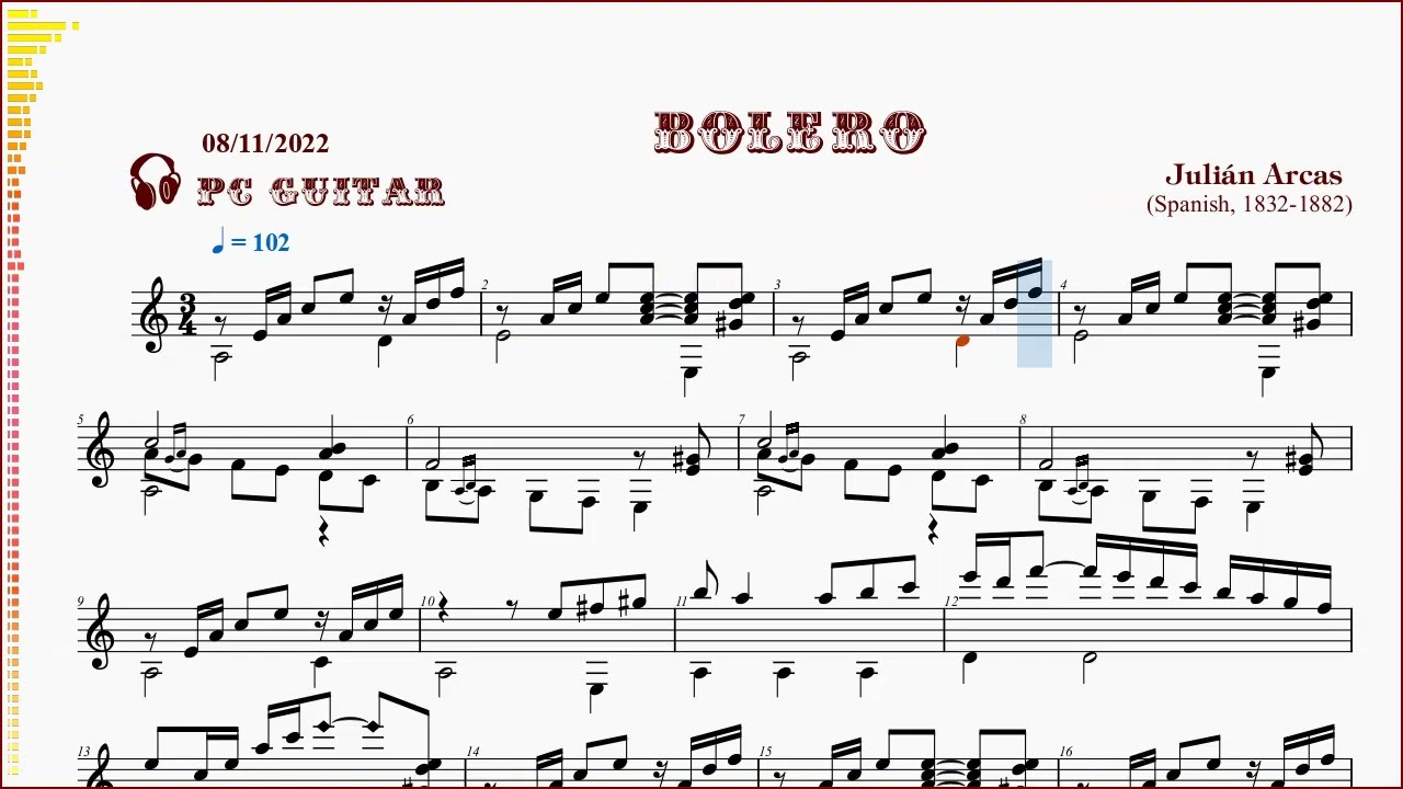 Arcas, Bolero,  guitar