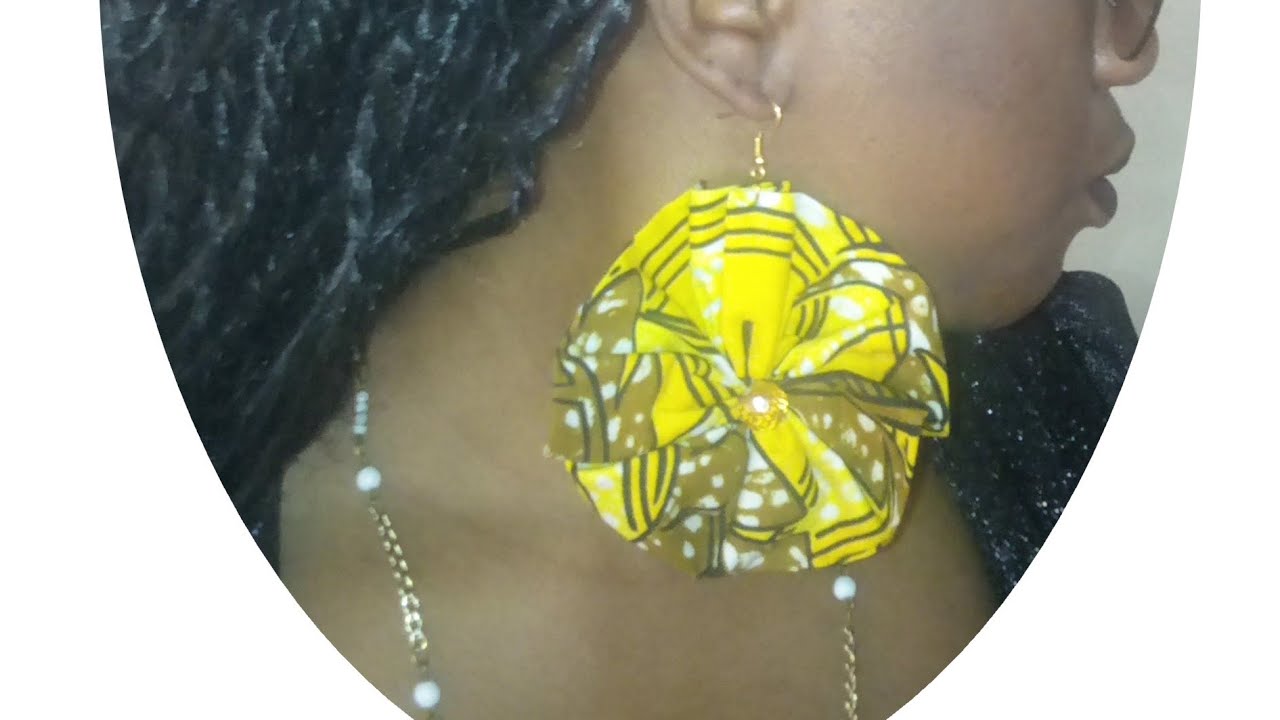 TUTO BOUCLES D'OREILLE ROSETTE facile en Wax //// DIY BEAUTIFUL ROUND EARRINGS (Tiwa Savage insp.💃)