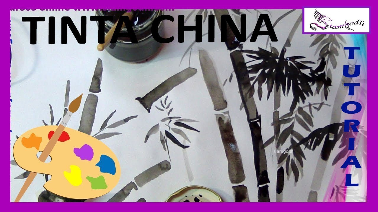 COMO DIBUJAR con TINTA CHINA 🎨  trazos del BAMBÚ