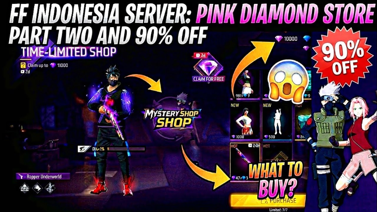 Ff Indonesia Server Pink Diamond Store Part 2 & 90% Discount Event 🔥