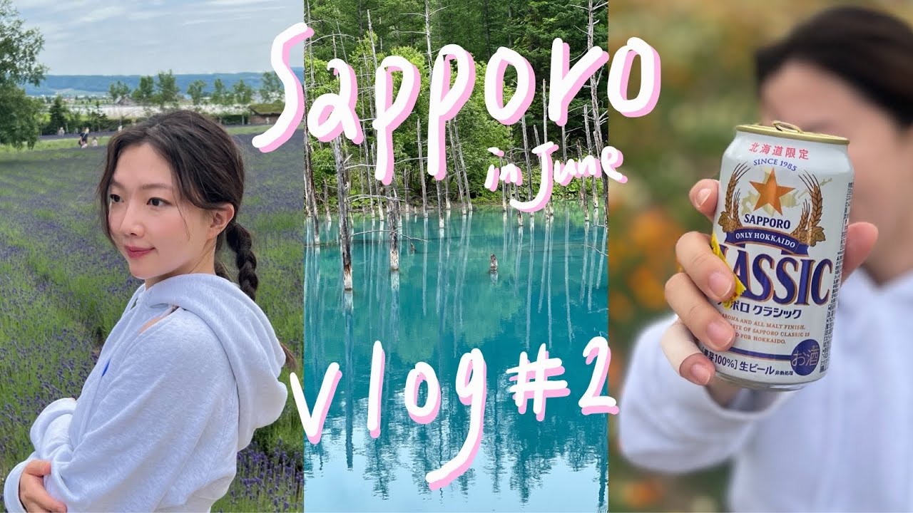 🇯🇵 삿포로 청량ver🩵 삿포로 그해 여름 손님, 6월 삿포로 vlog #2 (비에이후라노 버스투어, 비에이 맛집, 라벤더,나홀로 맥주축제,징기스칸 양고기 맛집, 카페 추천)