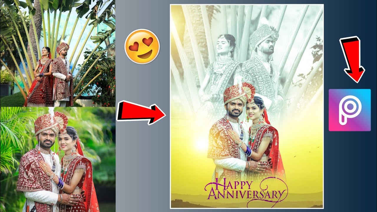Happy Anniversary Photo Editing Mobile 📲 | Picsart Anniversary Photo Editing Tutorial | Pre Wedding