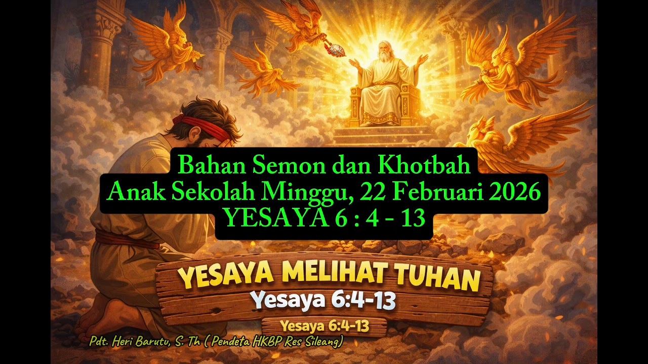 YESAYA 6 : 4 - 13 || Bahan Khotbah dan Sermon Anak Sekolah Minggu, 22 Februari 2026