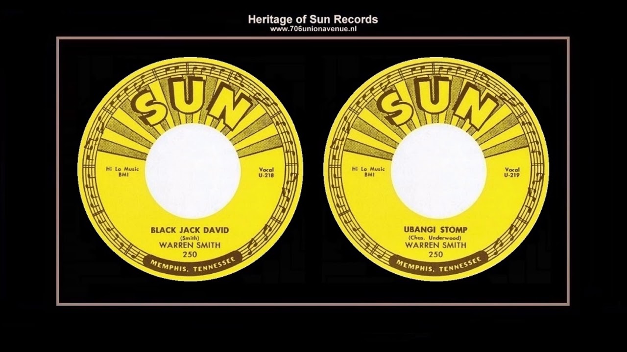 (1956) Sun 250 ''Black Jack David'' b/w ''Ubangi Stomp'' Warren Smith