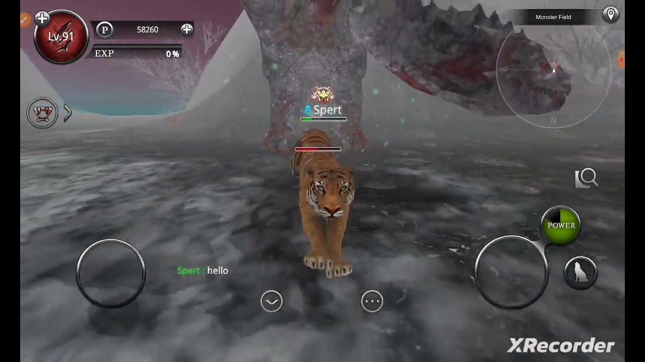 Wild animals online killing hydra in monster field with my tiger level 91| Wild animals online #2