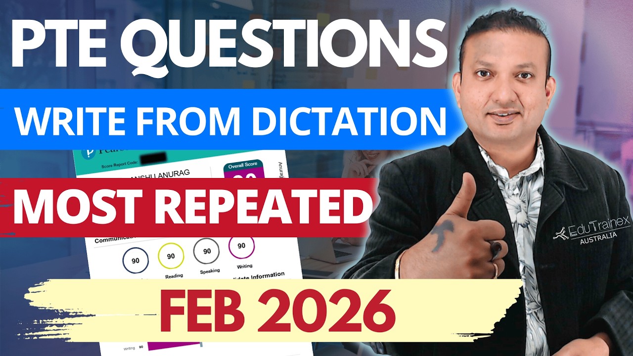 Must Practice! PTE Write From Dictation Questions - Feb 2026 | Edutrainex PTE