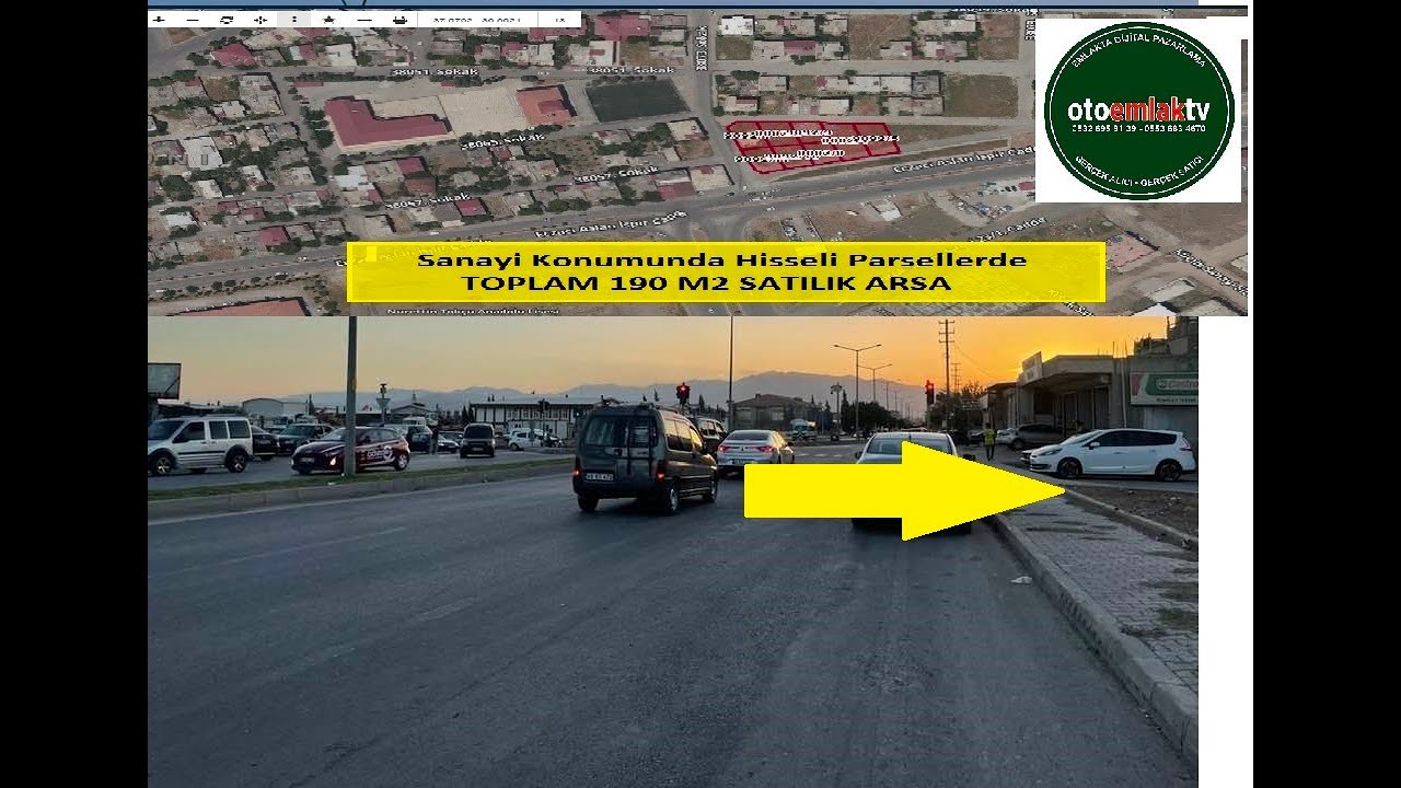 Sanayi KONUMUNDA HİSSELİ PARSELLERDE TOPLAM 190 M2 Karma Kullanımlı SATILIK ARSA 05536834670