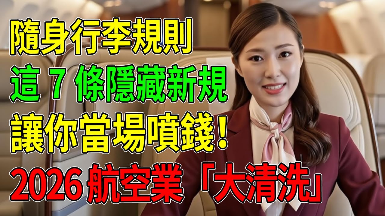 2026 隨身行李規則大變天！2026 航空業「大清洗」，這 7 條隱藏新規讓你當場噴錢！#2026航空新規#隨身行李規定#登機箱尺寸#行李超重#機場安檢#隨身行李液體